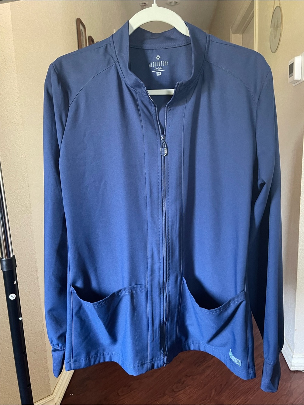 Med Couture Women’s Navy Blue Zip up Jacket